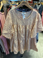Lovely J Blouse 3X Peach NWT