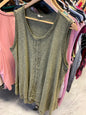 POL Sleeveless Tunic 3X Olive Green