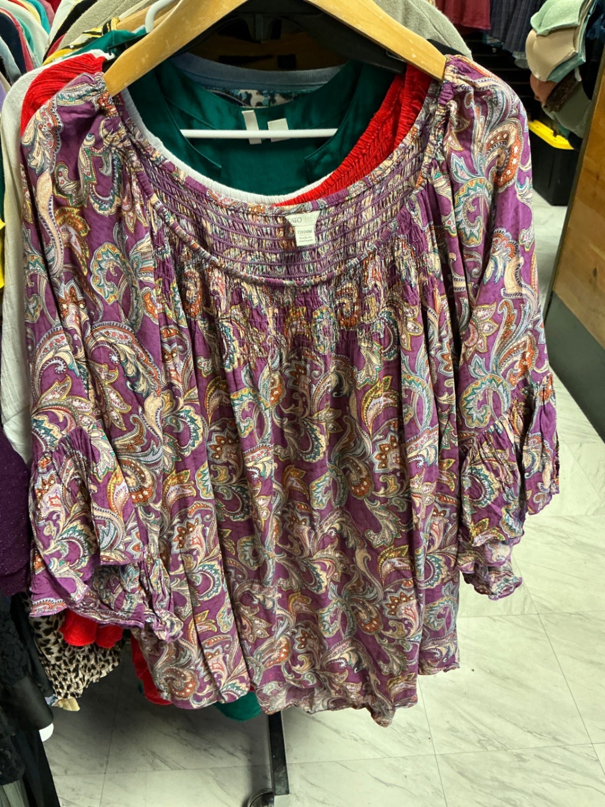 Cato Blouse 22/24 Purple Multi