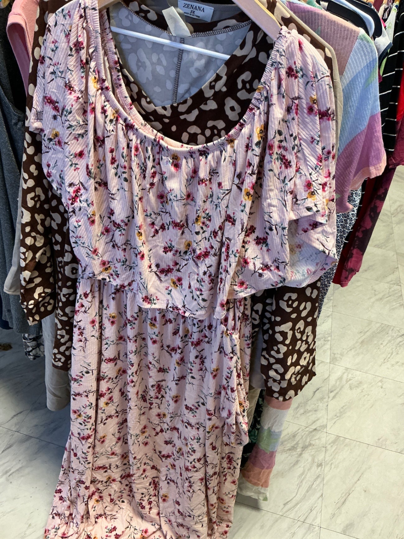 Celeste Floral Maxi Dress 3X Pink with Multicolor Floral Print