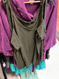 a.n.a Dress XL Olive green with stripes