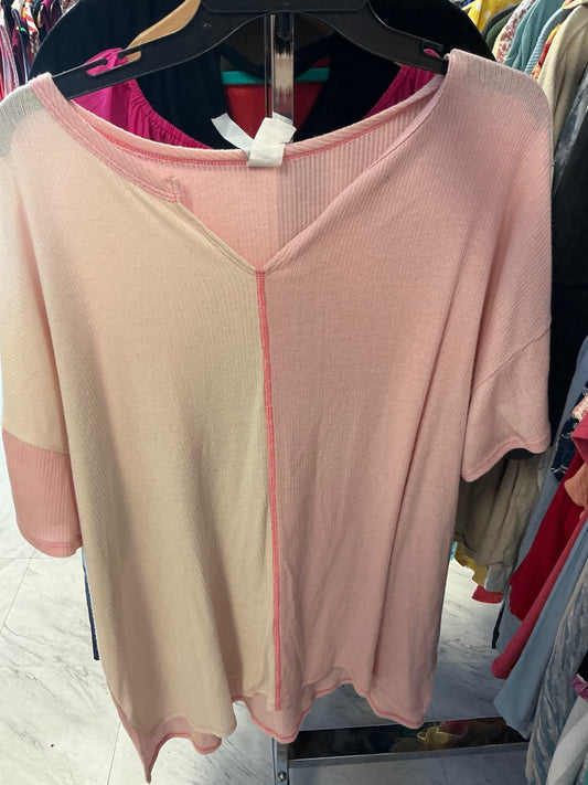 Honeyme Curvy Oversized T-Shirt Pink/Cream