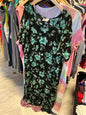 R&K Dress 3XL Black with green floral print