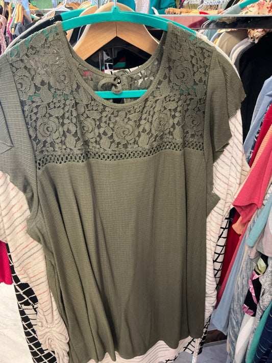 Torrid Blouse 3 Olive Green