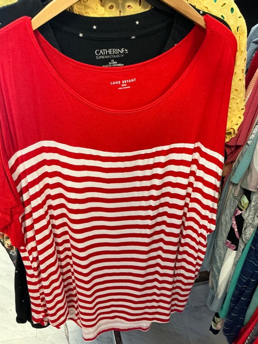 Lane Bryant T-Shirt 22/24 Red and White