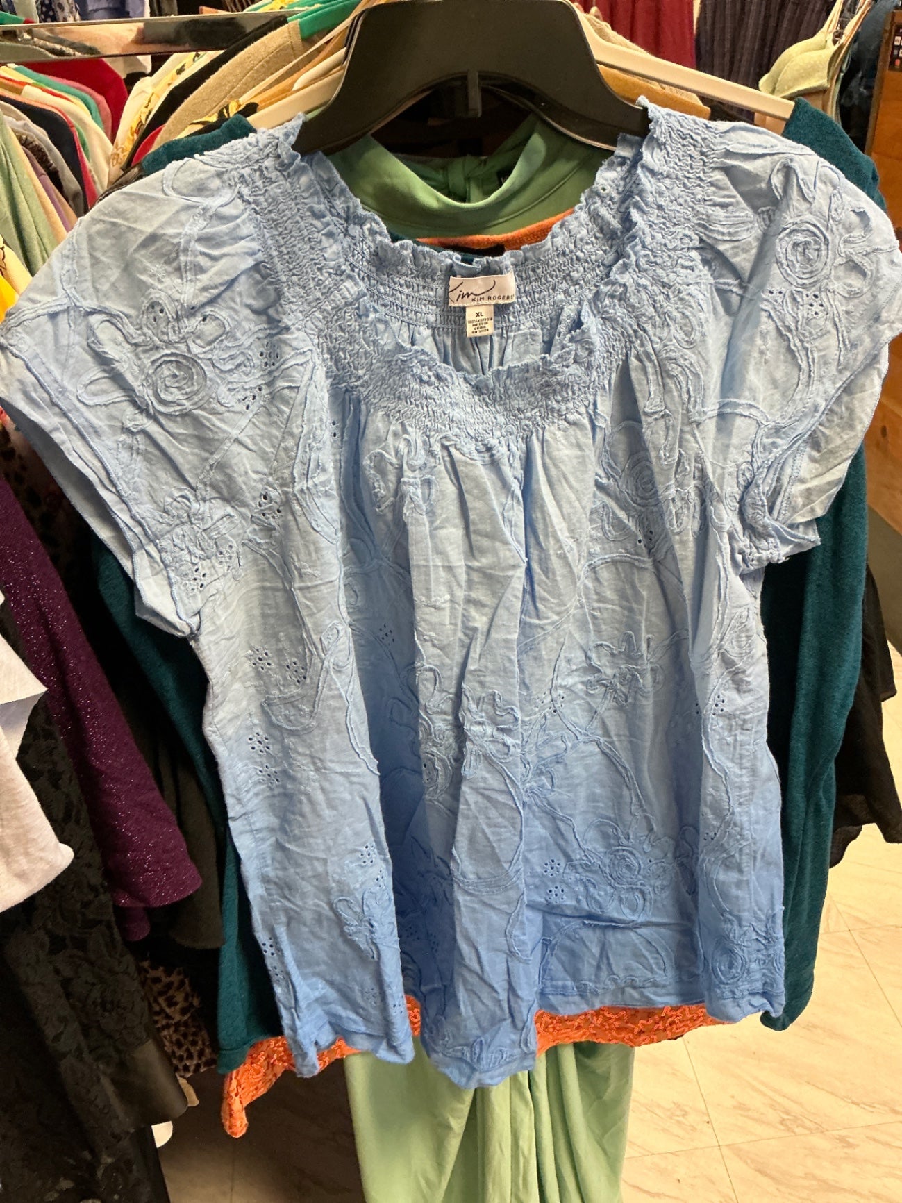 Kim Rogers Blouse XL Blue Ombre