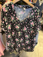 NWOTHoneyme Curvy Blouse 3X Black Floral