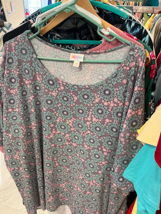 LuLaRoe Blouse 3X Pink and Green Floral NWOT