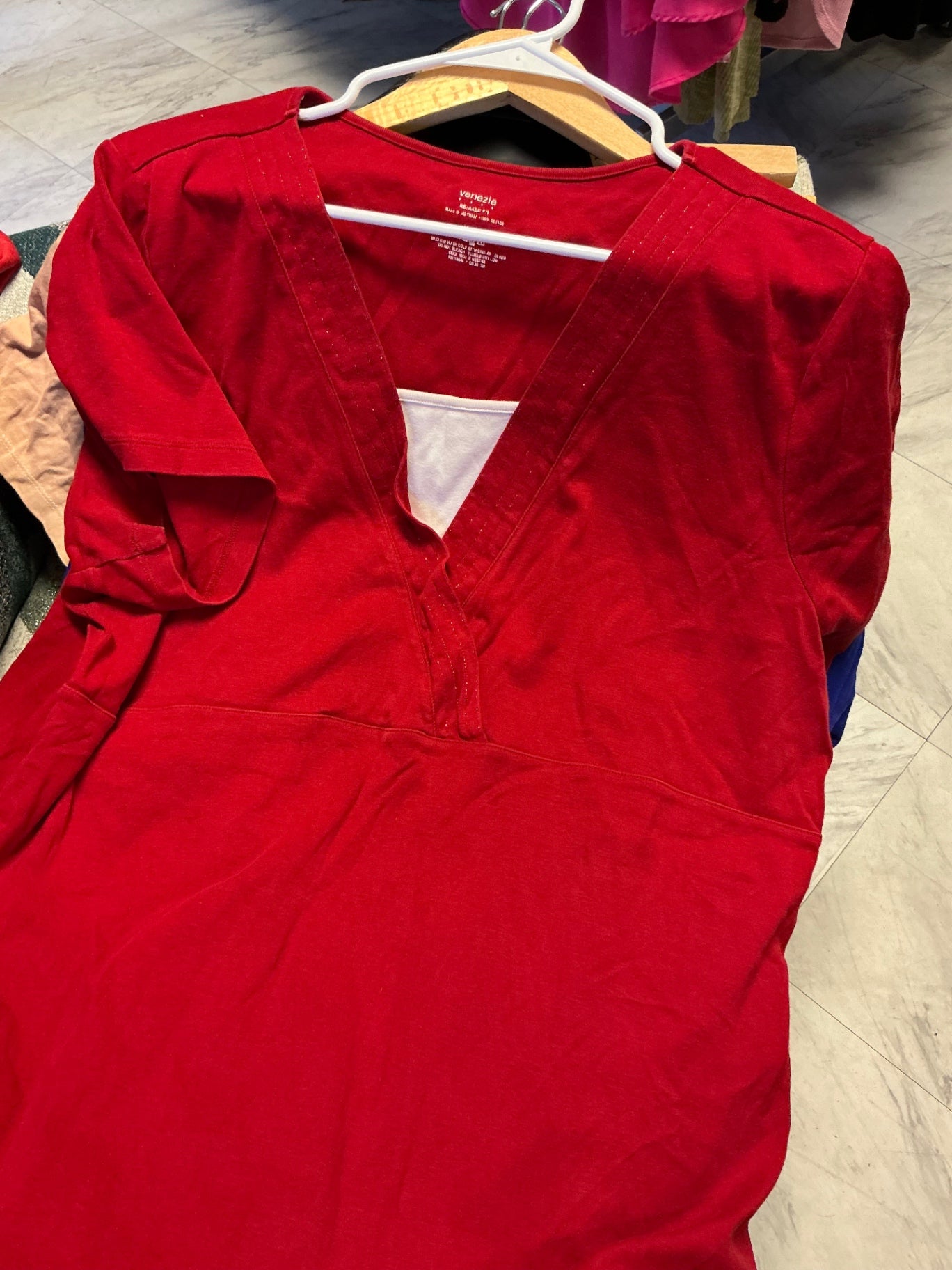 Venezia Tunic Top 22/24 Red Layered