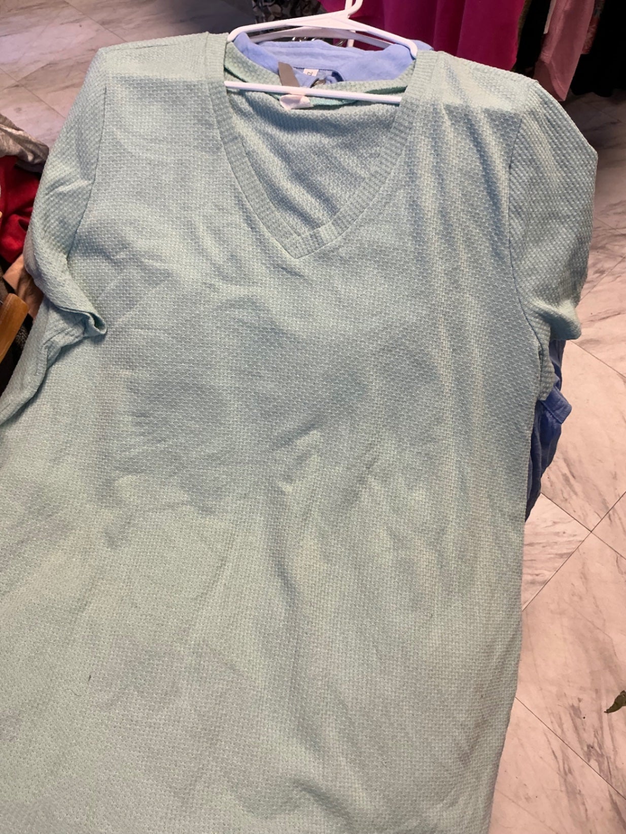 Honeyme Curvy V-Neck T-Shirt 3X Mint Green NWOT