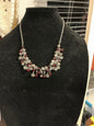 Necklace Silver and Burgundy