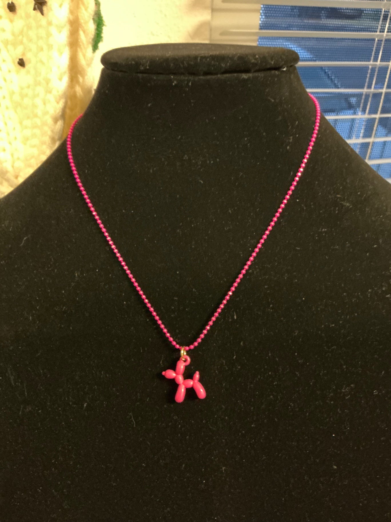 Necklace Pink Balloon Dog