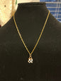 Necklace Gold Checkered Purse