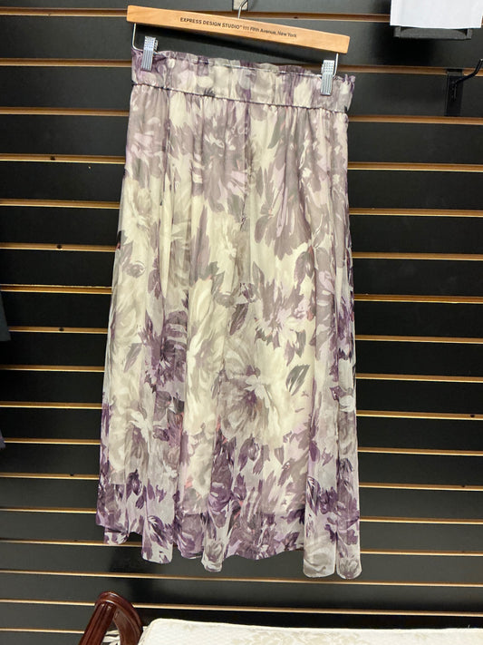 EST. 1946 Midi Skirt 22/24 Purple and Cream Floral