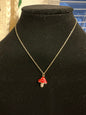 Necklace Gold and Red Mushroom