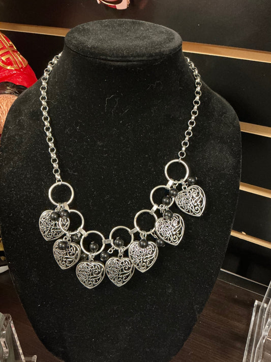 Necklace Silver Hearts