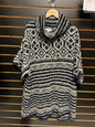 So Casuals Turtleneck Sweater 2X Navy and Cream