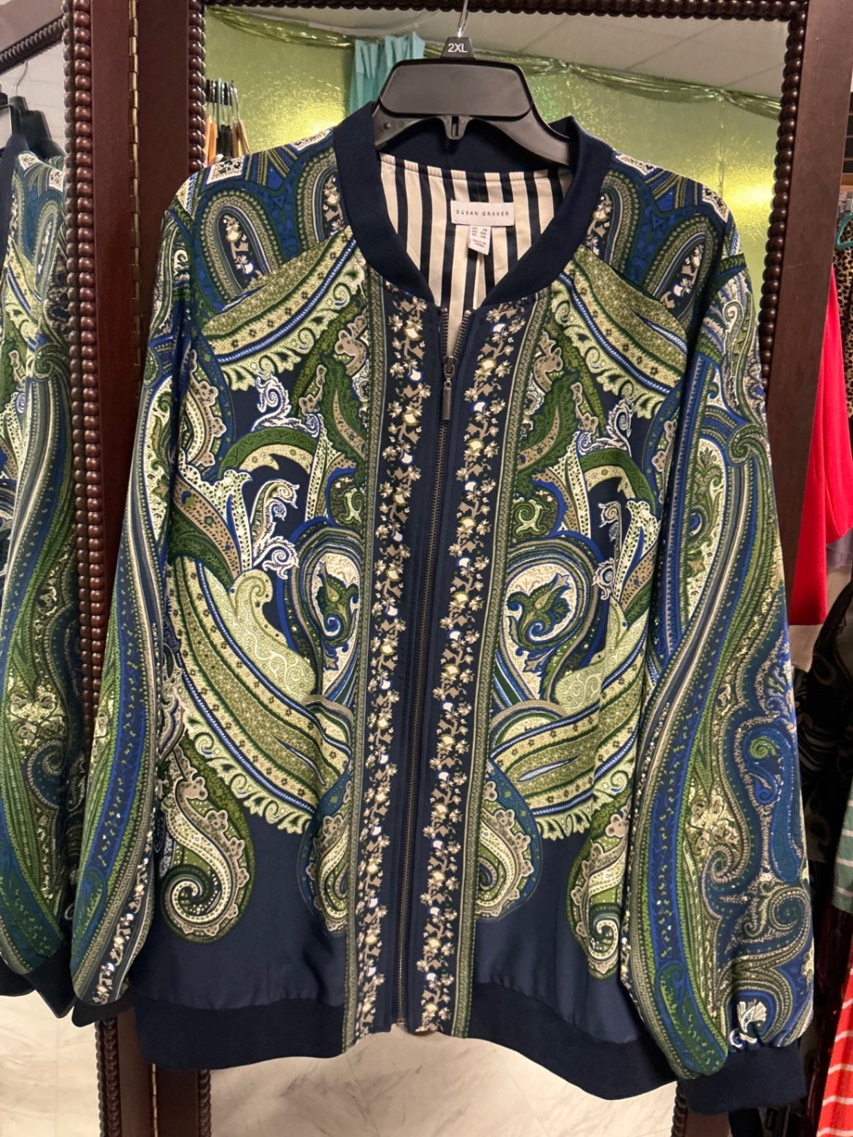 Susan Graver Jacket 3X Blue and Green