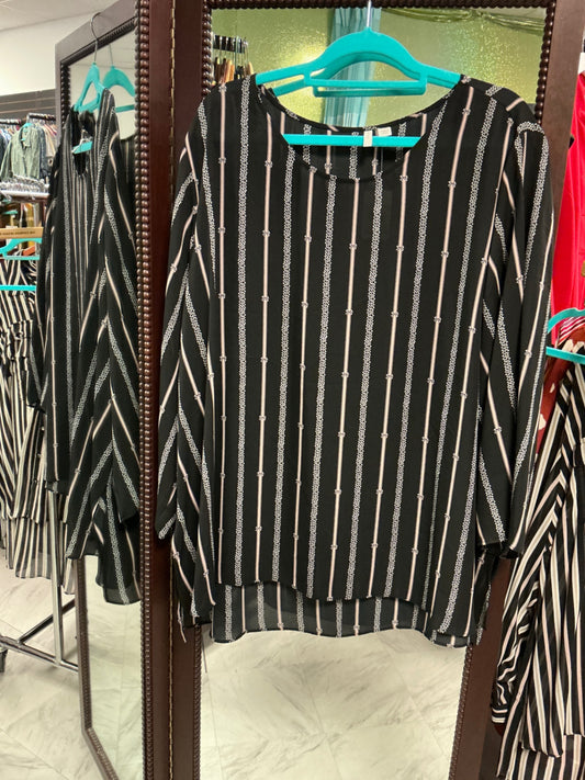 EST. 1946 Blouse Black with white stripes