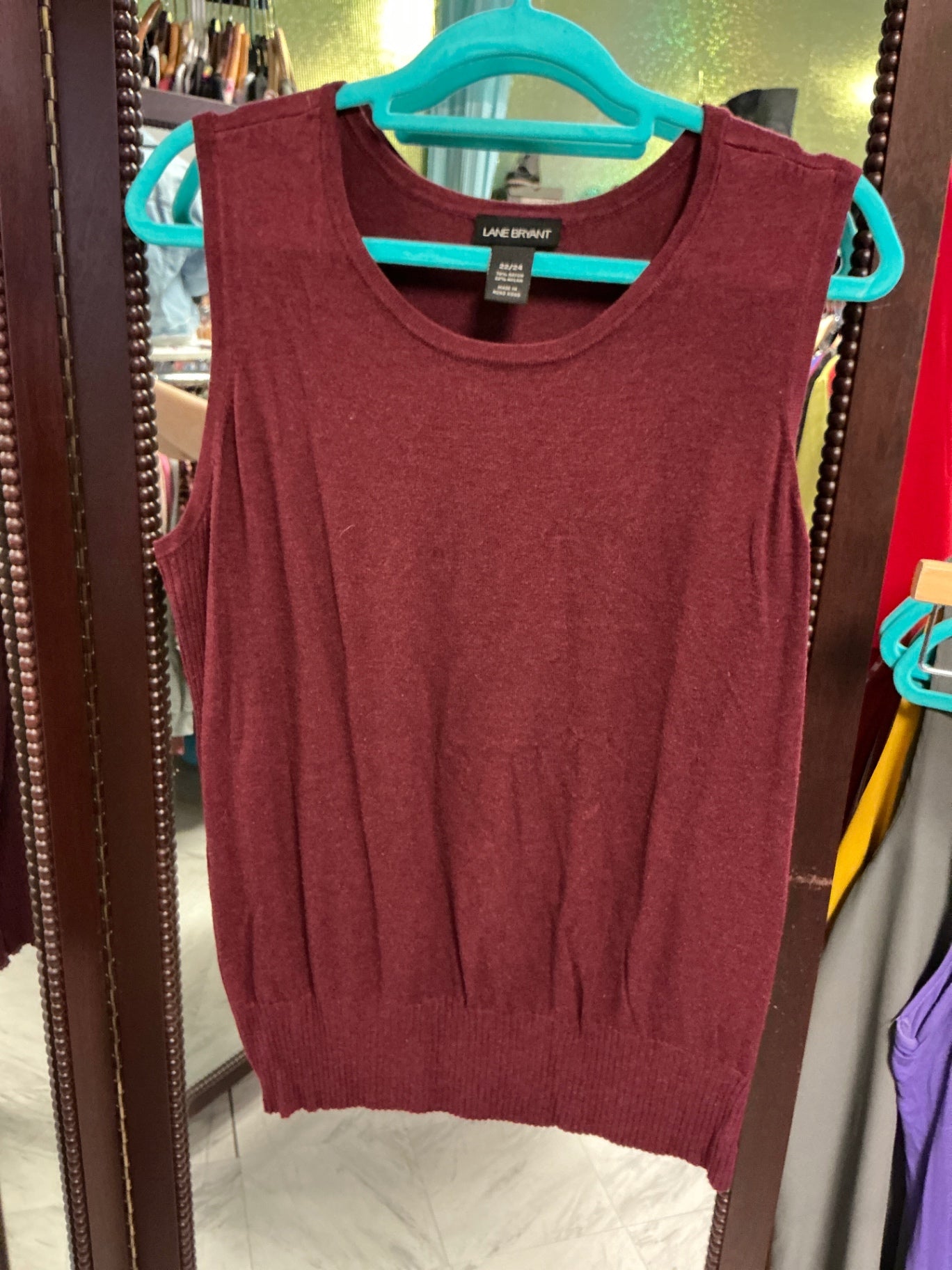 Lane Bryant Sleeveless Sweater 22/24 Burgundy