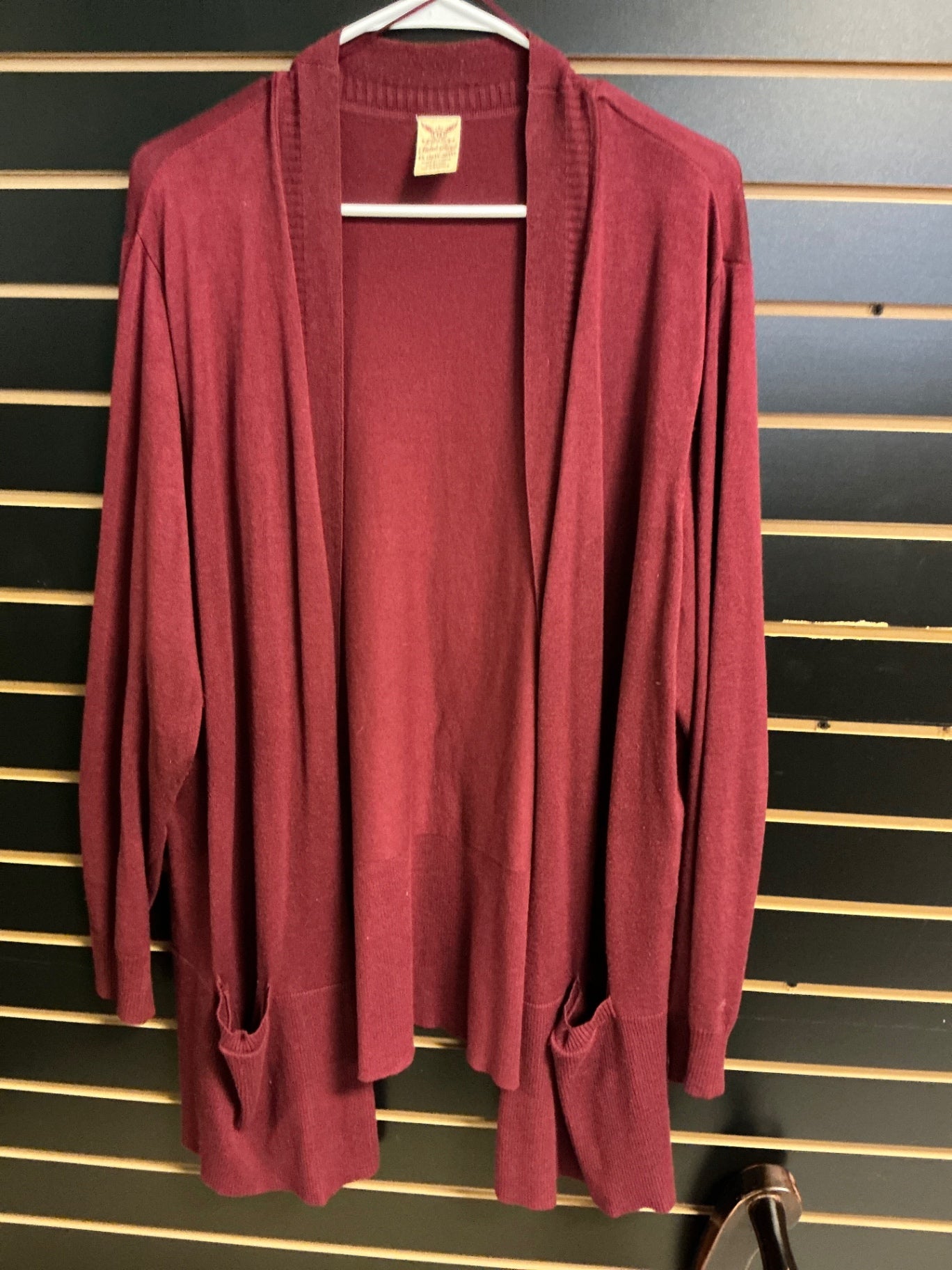 Faded Glory Cardigan 4X Burgundy
