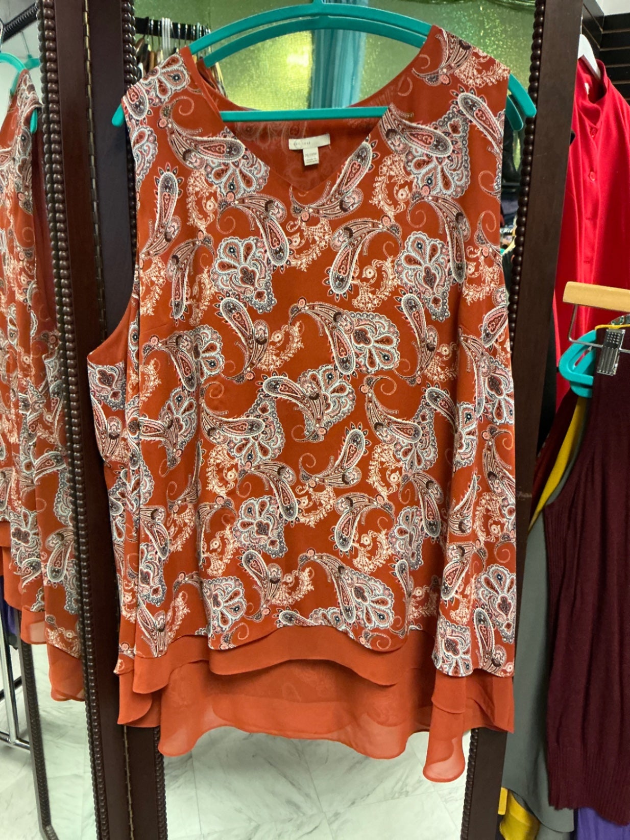 EST. 1946 Sleeveless Blouse 26/28 Rust