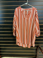 EST. 1946 Blouse 26/28 Orange with White Stripes