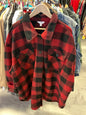 Terra & Sky Flannel Shacket 3X Red and Black Plaid