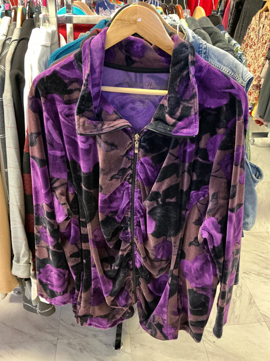 Onique Woman Jacket 3X Purple and Black
