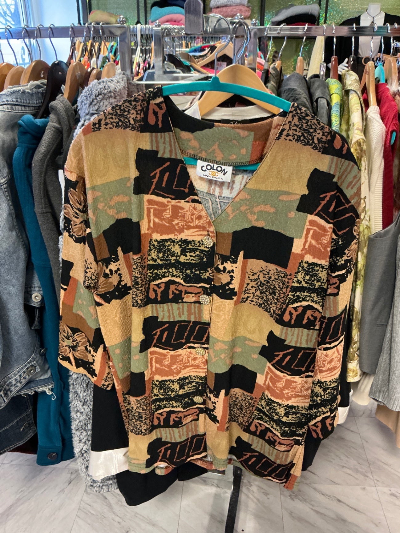 Colon Button-Up Shirt O/S Multicolor