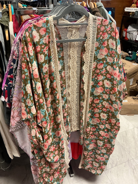 Lady’s World Kimono O/S Multicolored floral