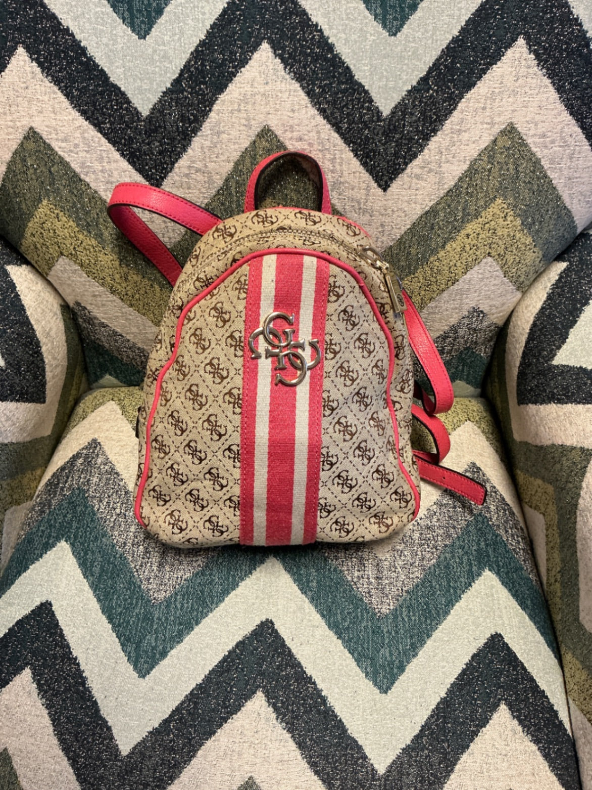 Guess Mini Backpack Beige and Pink