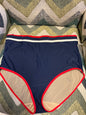 Cacique High-Waisted Bikini Bottom 16 Navy Blue with Red Trim