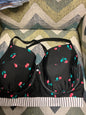 Cacique Bikini Top 40H Black with Cherry Print