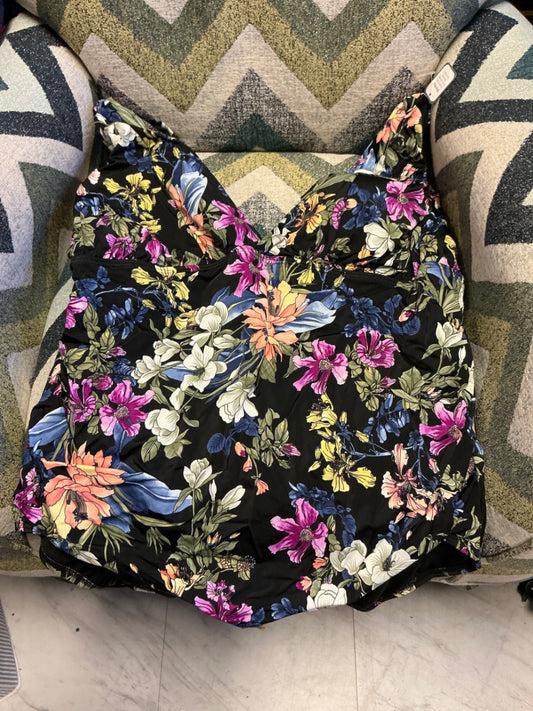 Time and Tru Swimsuit One Pc 3X Multicolor floral NWT
