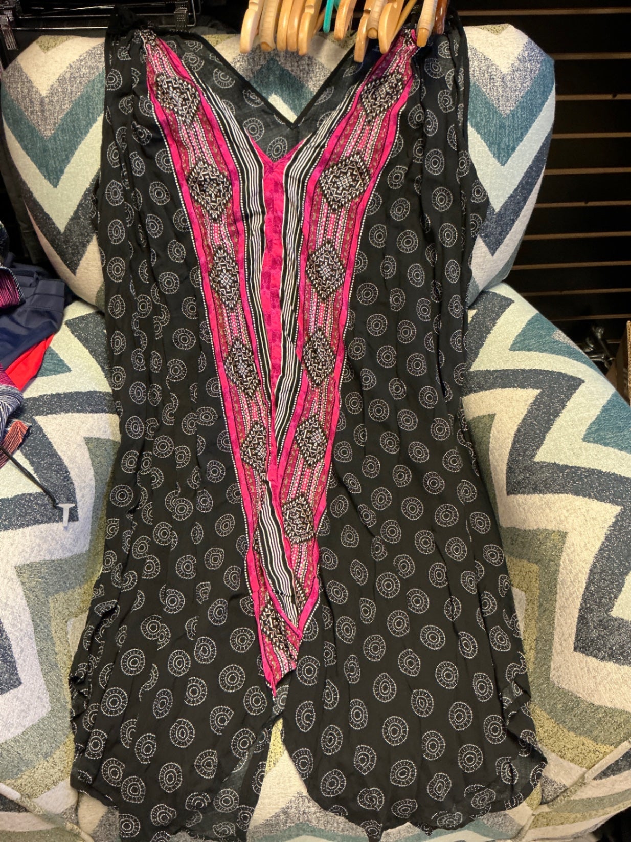 Unknown Swimsuit Cover Up O/S Black with pink accents
