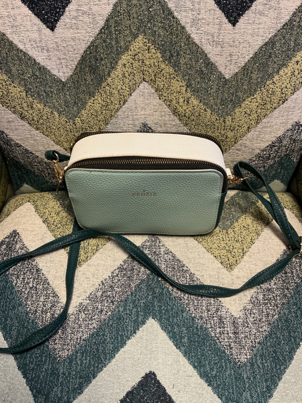 Kedzie Crossbody Bag Aqua/Teal/White