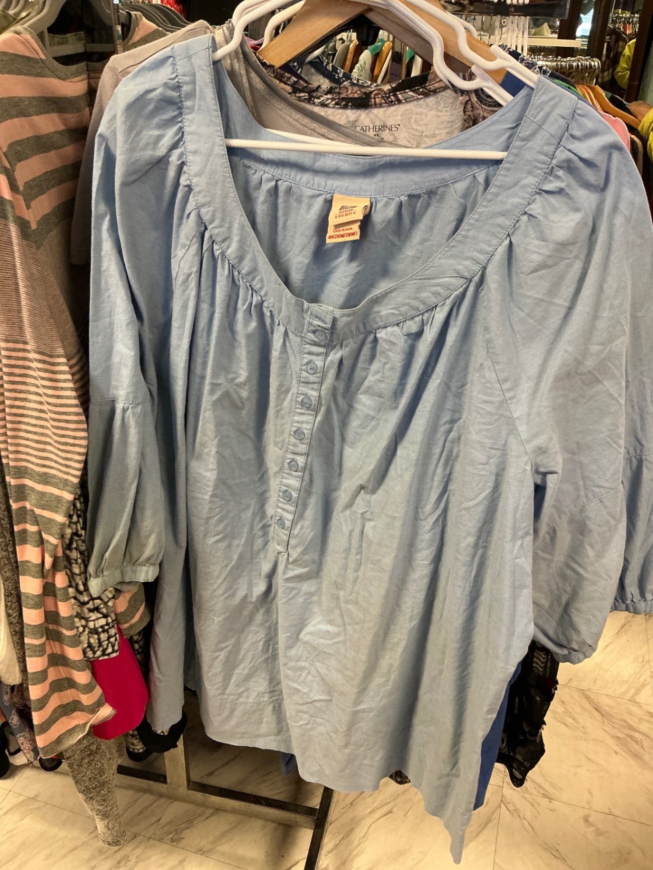 Faded Glory Blouse 4 Light Blue