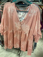 Lovely J Blouse 3X Dusty Pink NWT