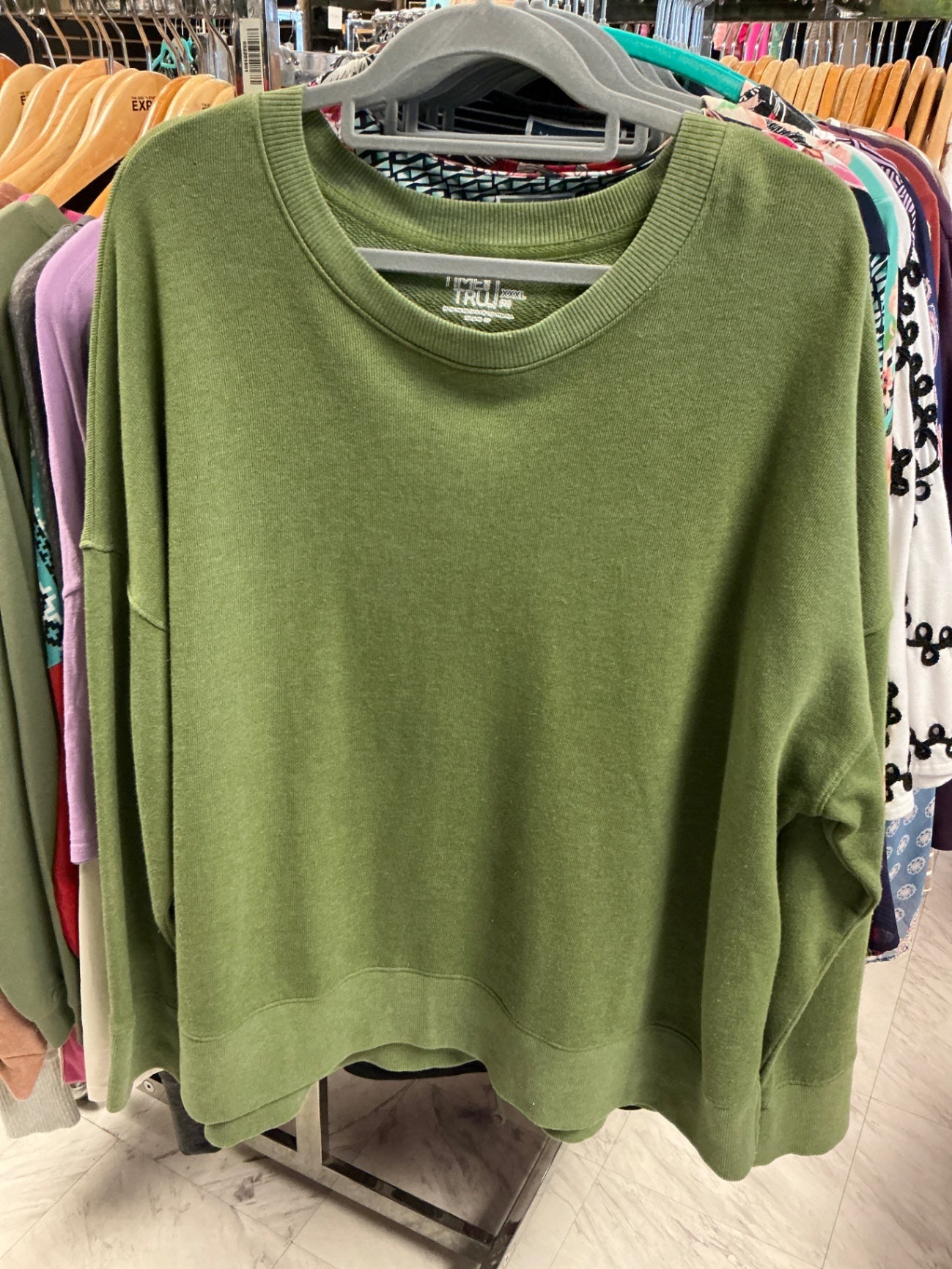 Time and Tru Sweatshirt XXXL Green