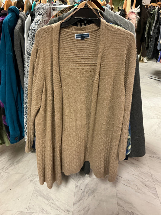 Karen Scott Cardigan 1X Beige