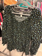 Ava & Viv Blouse 4X Black with floral print