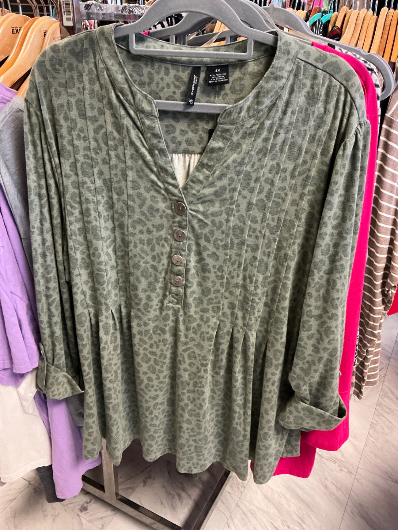 New Directions Tunic Top 3X Olive Green