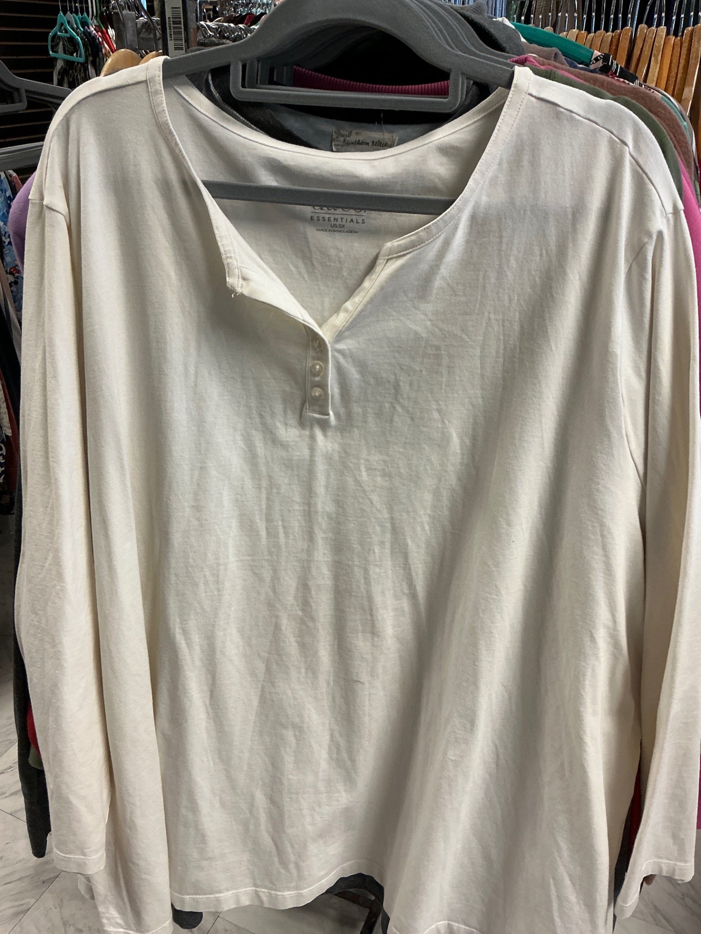 d&co Henley Shirt 5X Ivory
