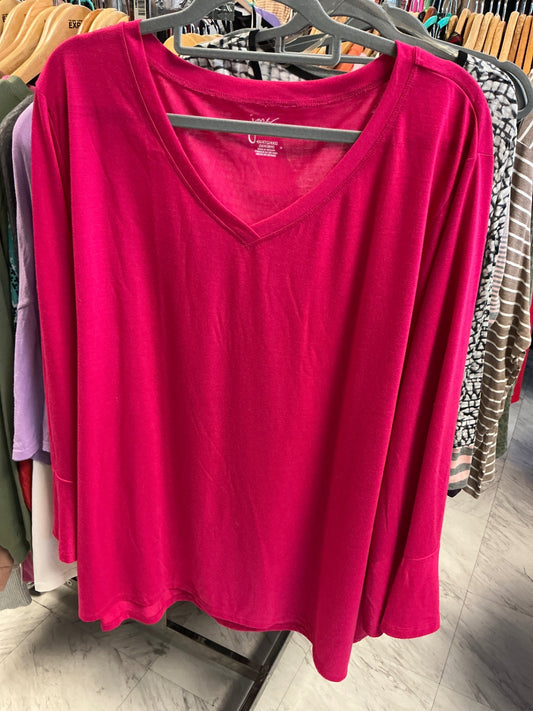 Just My Size Long Sleeve Top 4X Pink