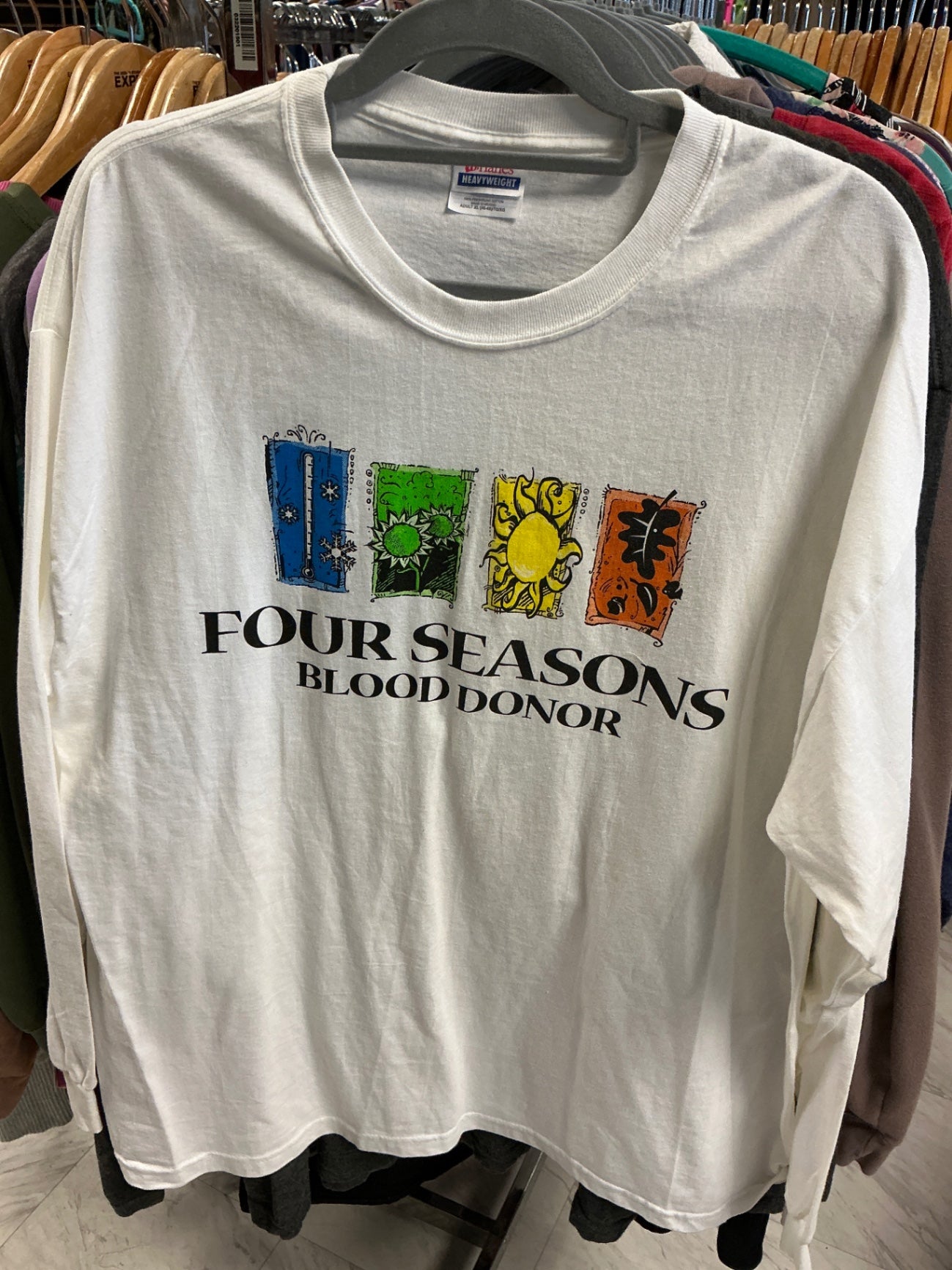 Hanes Long Sleeve T-Shirt XL White