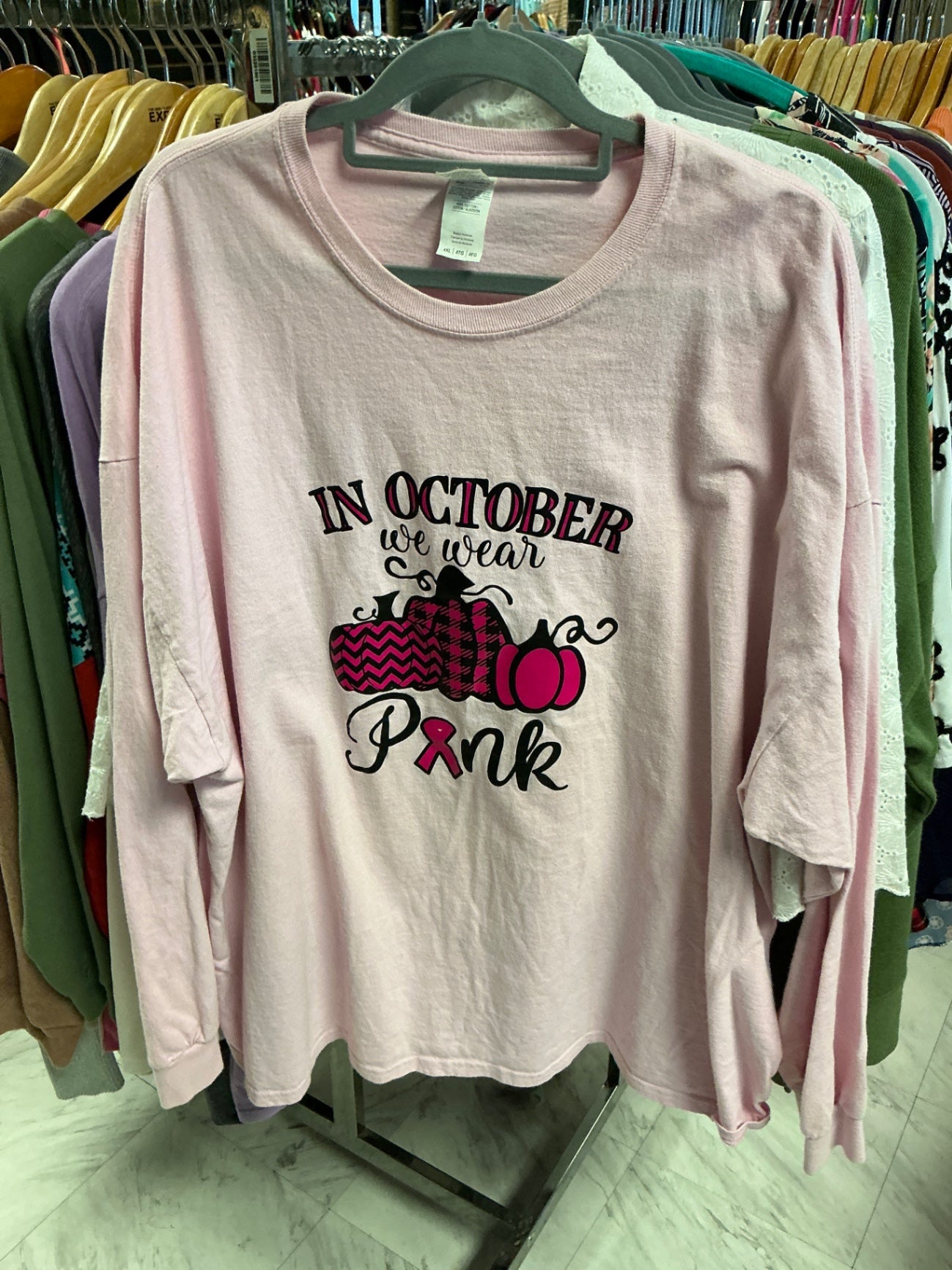 Gildan Long-Sleeve T-Shirt 4X Pink