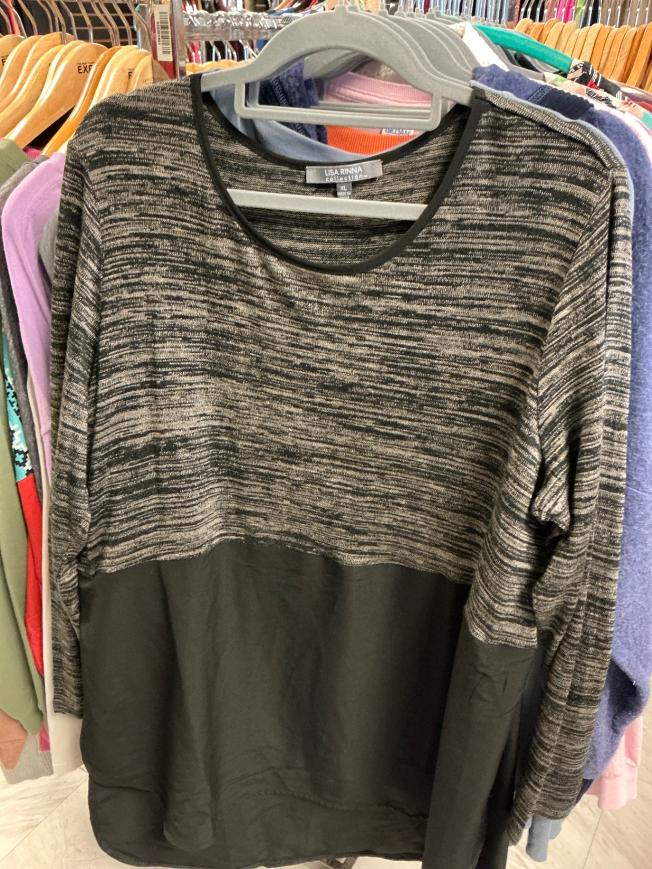 Lisa Rinna Tunic XL Black and Grey