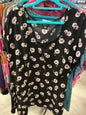 Torrid Blouse 5 Black with floral print