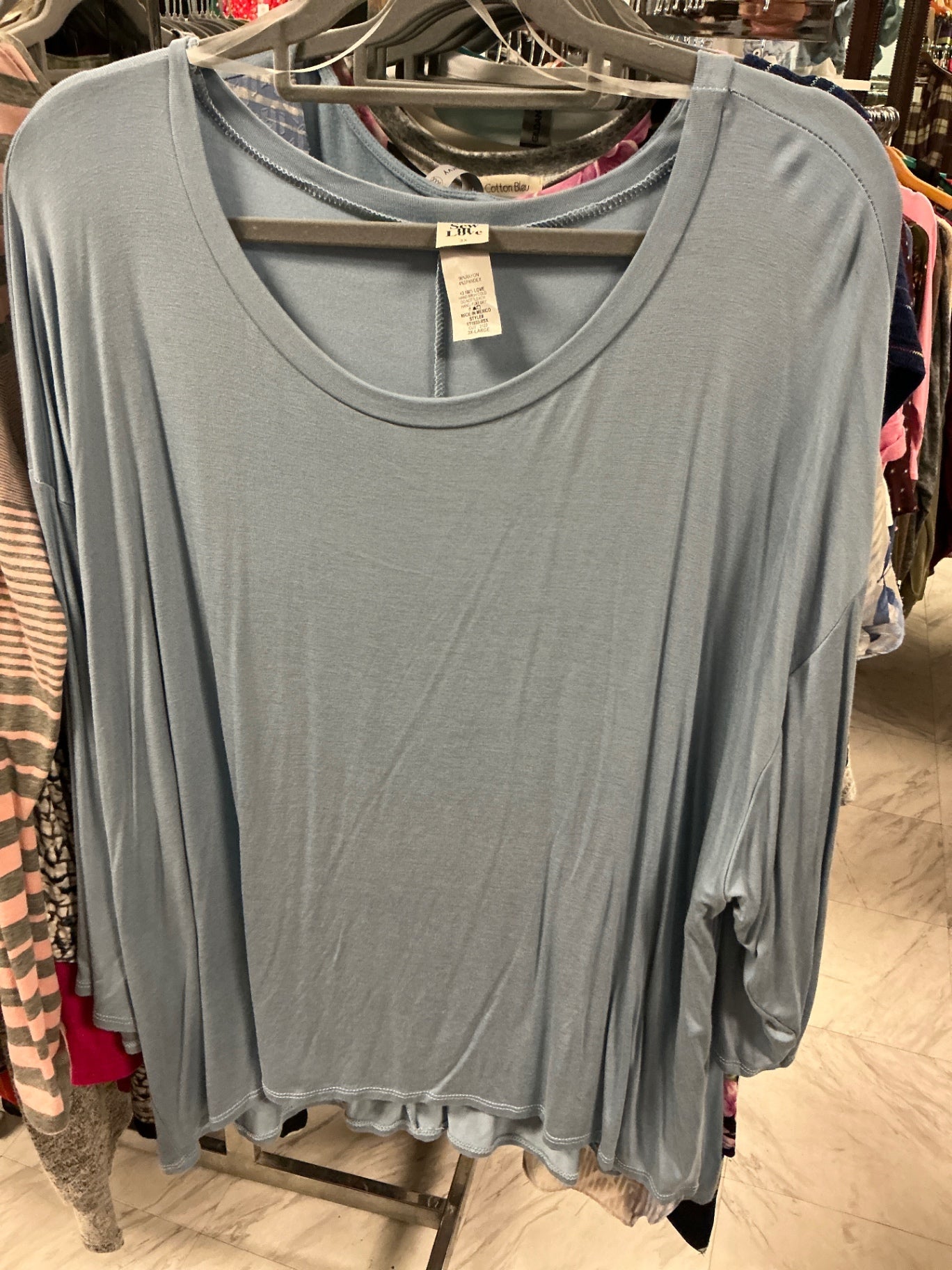 Sew In Love Blouse 3X Light Blue